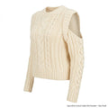 Aqua Elsie Cutout Cable Knit Sweater, Size Small
