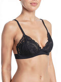 Aqua Lace Bralette, Black, Size XS