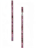 International Concepts Hematite-Tone Pave Stick Linear Drop Earrings