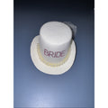 Bride Mini Top Hat Fascinator, Clip-On with Pearls, Tulle & Bow (Bachelorette / Wedding)