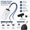 Phone Lanyard Patch Tether Tab, Ultra-Thin 0.8mm Universal Phone Case Attachment, Hands-Free Neck Strap Adapter, 7kg Load Capacity, Blue