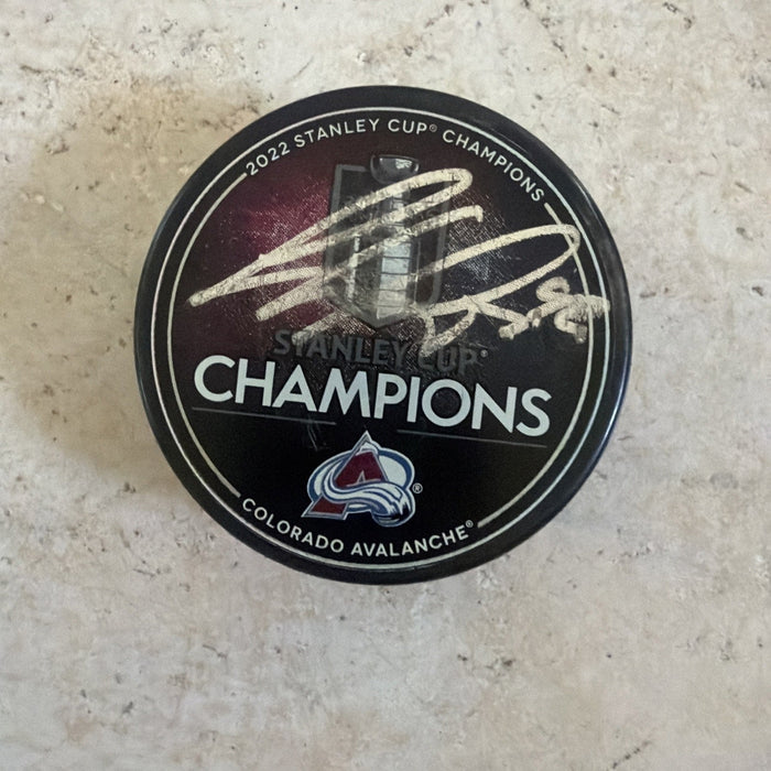Gabriel Landeskog Signed 2022 Stanley Cup Champs Puck Fanatics Auth