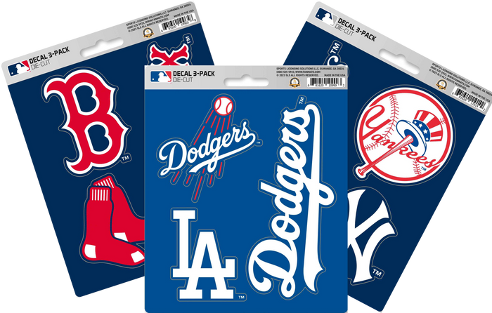 MLB Official Team Sticker Mats - Set of 3 Stickers