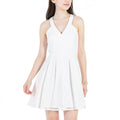Crystal Dolls White Sleeveless V Neck Short Fit + Flare Dress Juniors 5