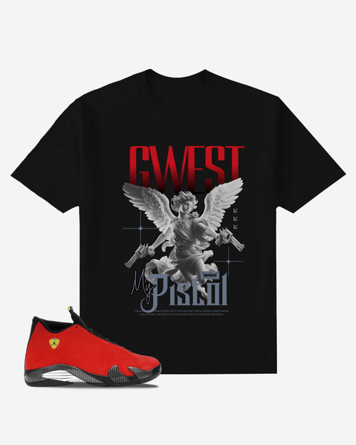 G West Angel Gun Streetwear Oversized T-Shirt Mens