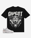 G West Angry Wolf Beast Oversized T-Shirt Mens