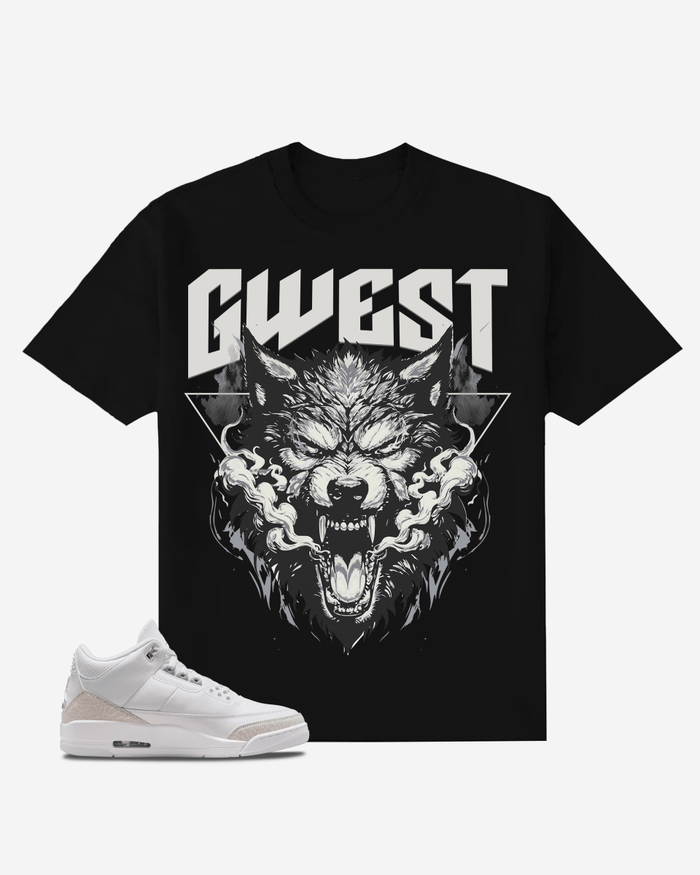 G West Angry Wolf Beast Oversized T-Shirt Mens