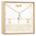 April Birthday Quartz Birthstone Necklace