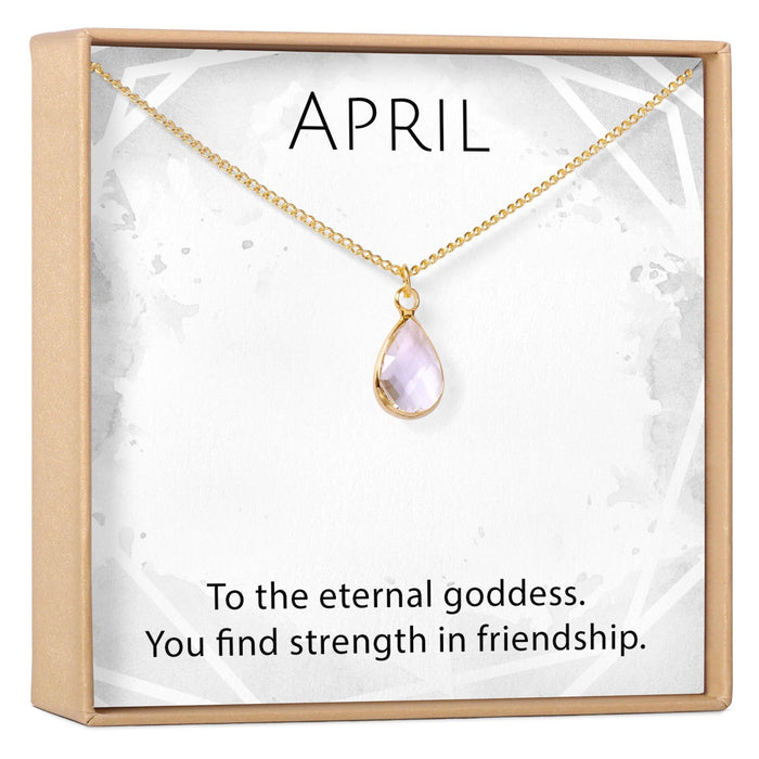 April Birthstone / Diamond Crystal Charm Necklace