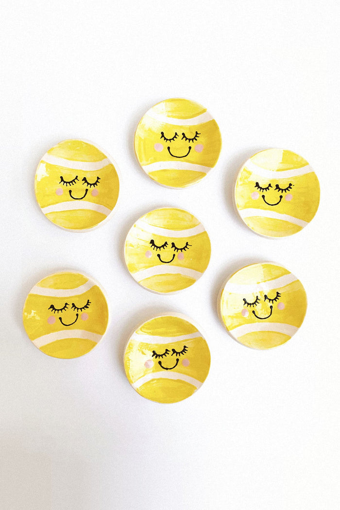 Smiley Tennis Ball Ring Dish
