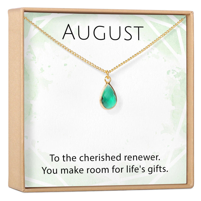 August Birthstone / Peridot Crystal Charm Necklace