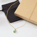 August Birthstone / Peridot Crystal Charm Necklace