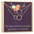 Aunt-Niece Double Circles Necklace Set