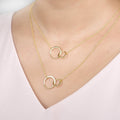 Aunt-Niece Double Circles Necklace Set