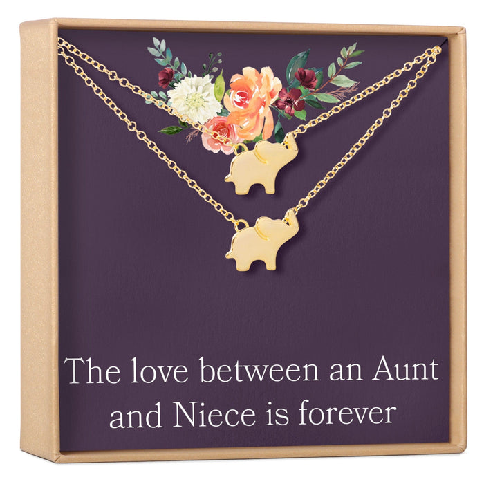 Aunt-Niece Elephant Necklace Set