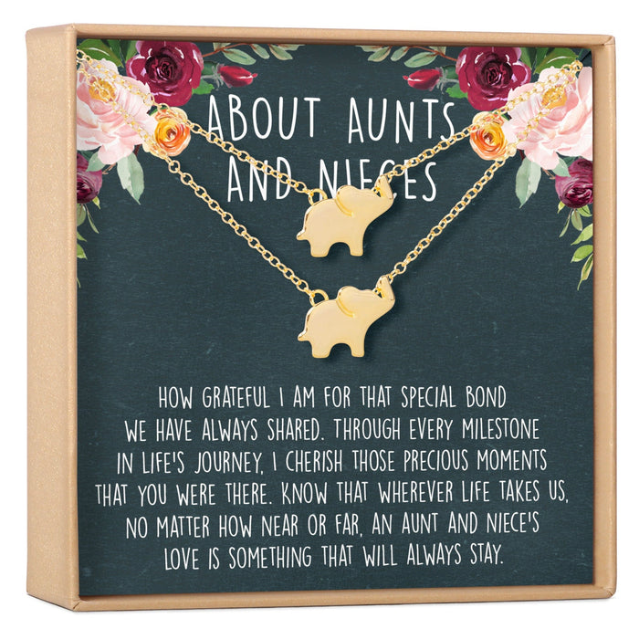 Aunt-Niece Elephant Necklace Set