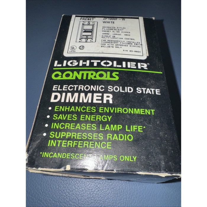 Lightolier Controls ZP1000F-W Fluorescent Light Dimmer