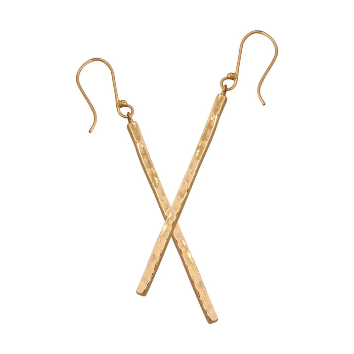 HAMMERED STICK EARRINGS