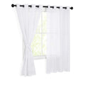Hiasan White Sheer Curtains for Bedroom With Tiebacks, W52 X L63, 2 Soft Panels