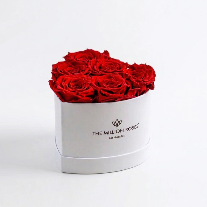Baby Heart White Box | Red Roses