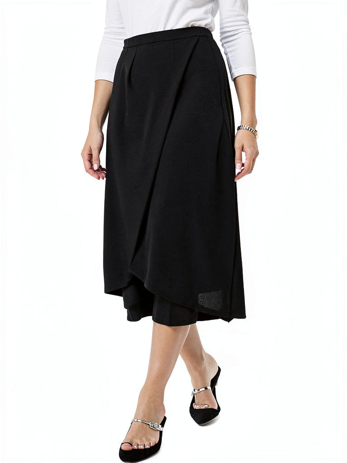 Alfani Faux-Wrap Skirt - Deep Black, Size 6