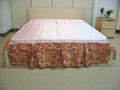 DaDa Bedding Sunrise Hibiscus Floral Dust Ruffle Pleated Satiny Pink Bed Skirt - 14" Drop  (BS-BM465L-1)