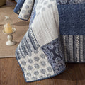 DaDa Bedding Denim Blue Patchwork Cotton Quilt Set
