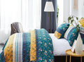 DaDa Bedding Gardenia Green Floral Patchwork Quilt Set