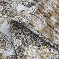 DaDa Bedding Bohemian Olive Brown Moroccan Paisley Floral Filigree Patchwork Cotton Bedspread Set (JHW-885)