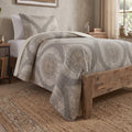 DaDa Bedding Rustic Grey Mosaic Distressed Medallion Reversible Quilted Bedspread Set (SD16299)