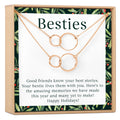 Besties Christmas Double Circles Necklace Set