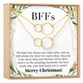 Besties Christmas Double Circles Necklace Set
