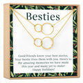 Besties Christmas Double Circles Necklace Set