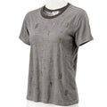 Carbon Copy Womens Striped Arrow-Embroidered Embellished T-Shirt, Size Medium