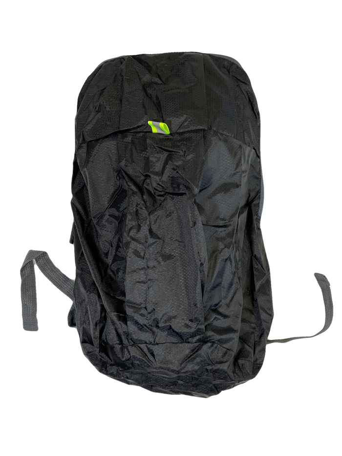 Black polyester day pack