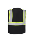 Kiwi High Visibility ANSI/ISEA 107-2020 Reflector Contrast Trimmed Black Safety Vest [70200]