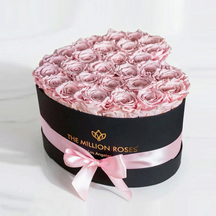Heart Black Box | Light Pink Roses