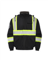 Kiwi High Visibility Hooded & Sherpa Lined ANSI/ISEA 107-2020 Reflector Contrast Trimmed Water Resistant Black Safety Jacket [71200]
