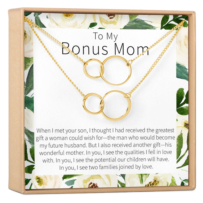 Bonus Mom Double Circles Necklace Set
