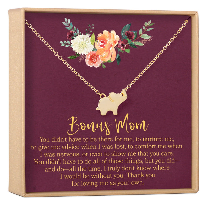 Bonus Mom Elephant Pendant Necklace