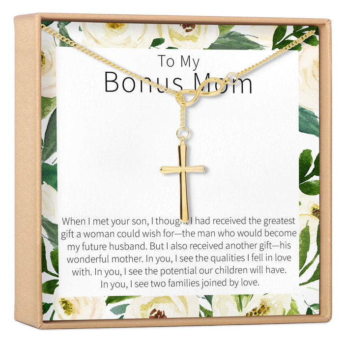 Bonus Mom Infinity Cross  Necklace