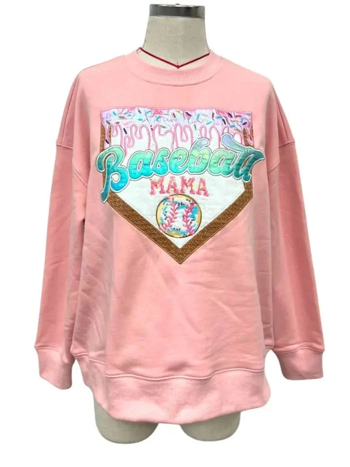 Brianna Cannon - Baseball Mama Ice Cream Drip Sweatshirt