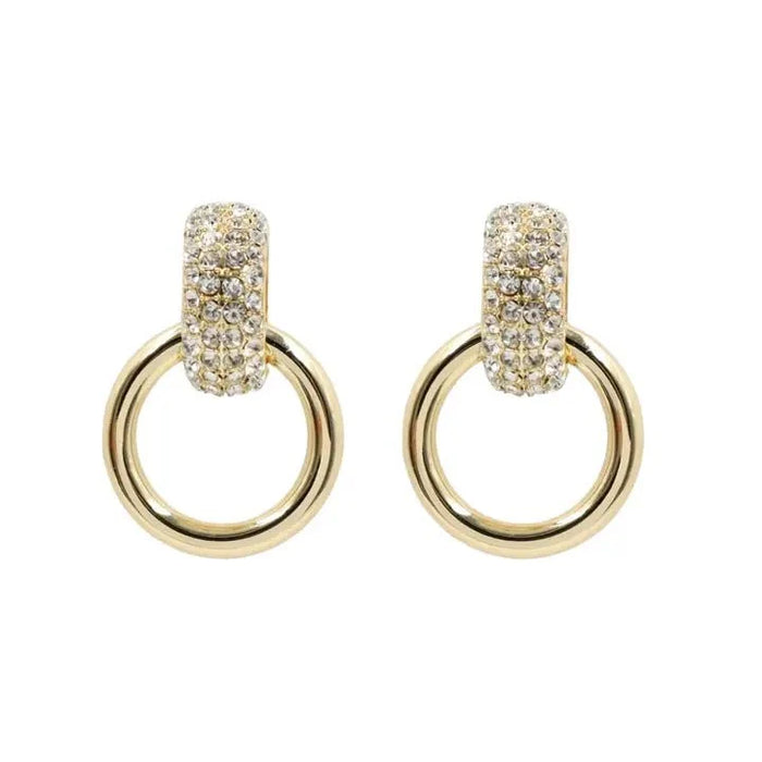 Brianna Cannon - Clear Crystal & Gold Knocker Earrings