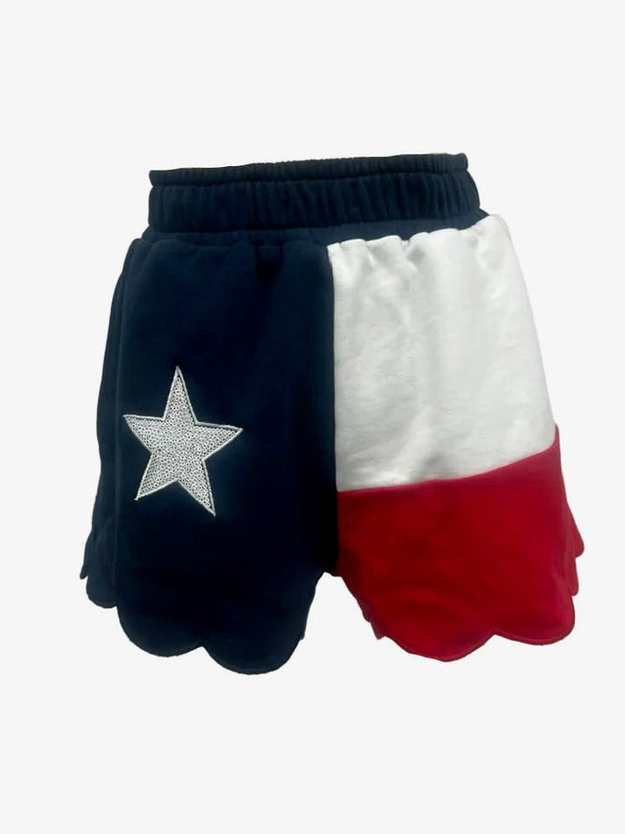 Brianna Cannon Texas Flag Scallop Shorts