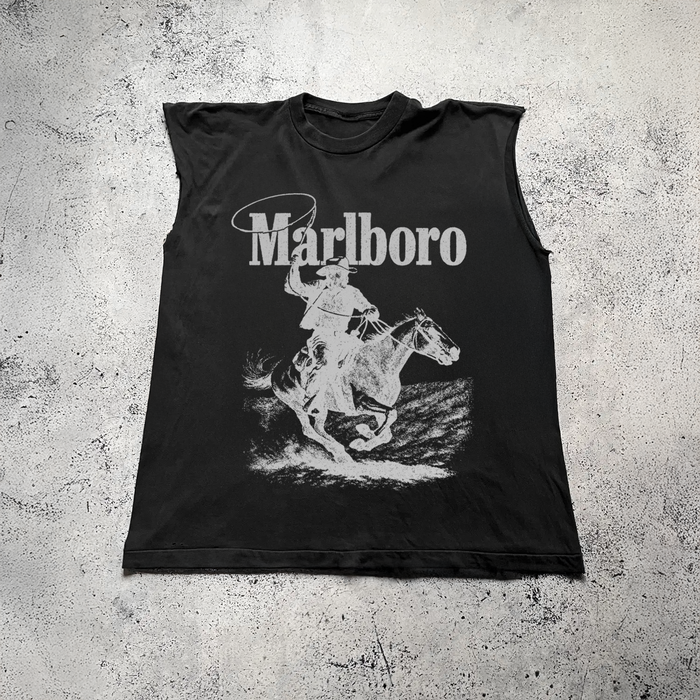 'Rugged' Man Vintage Black Cut Off Tee