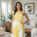 Milly Women's One Shoulder Top, Yellow, Size Small