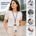 Phone Lanyard Patch Tether Tab, Ultra-Thin 0.8mm Universal Phone Case Attachment, Hands-Free Neck Strap Adapter, 7kg Load Capacity, Blue