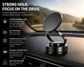Magnetic Car Phone Mount 360° Rotatable Dashboard Holder Black