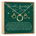 Christmas Gift for Administrative Assistant Linked Circles Earring and Necklace Jewelry Set