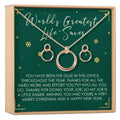 Christmas Gift for Administrative Assistant Linked Circles Earring and Necklace Jewelry Set